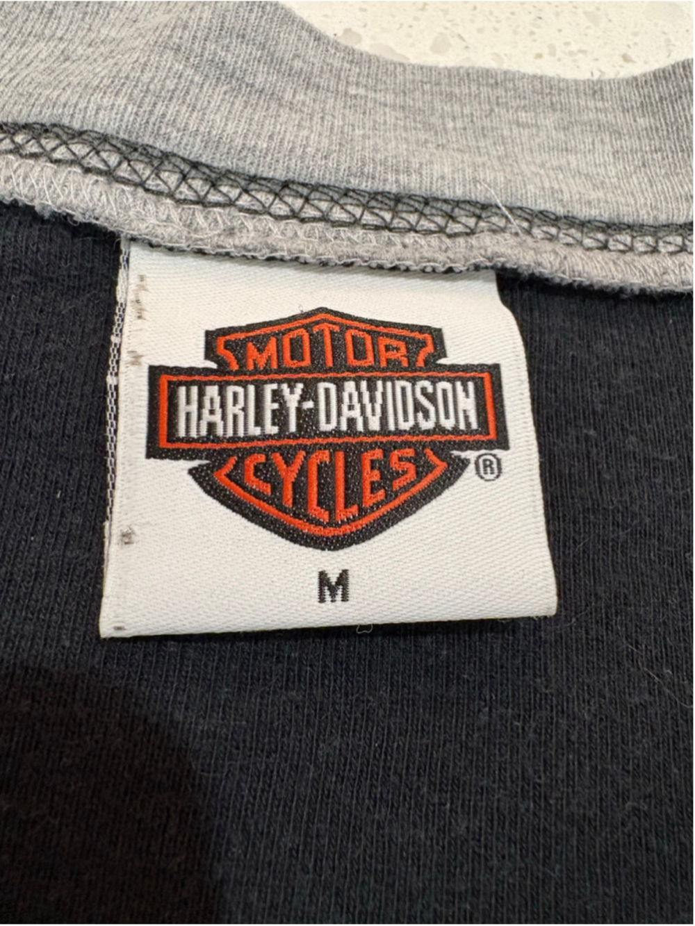 Vtg Harley Davidson Holoubek Raglan 3/4 Sleeve Shirt US M Pacific Hawaii - Picture 10 of 11